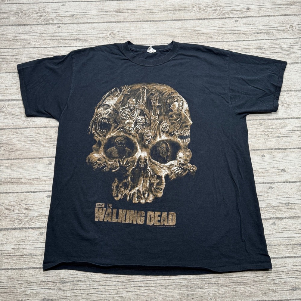 The Walking Dead T-Shirt Men's XL Black Graphic TV Show Grunge Y2K Jerzees
